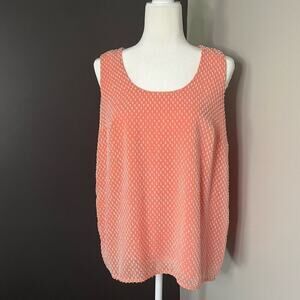 GRW‎ Woman’s Coral Sot Summer Sleeveless Lined Blouse- Size M